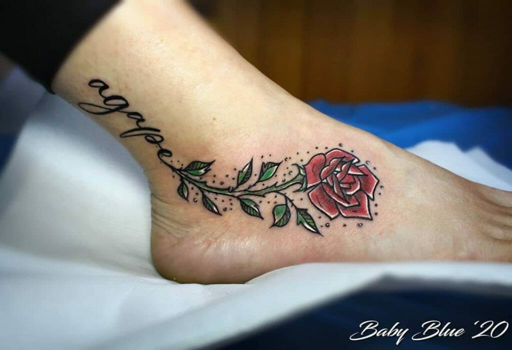 The Dotted Love Agape Rose Tattoo