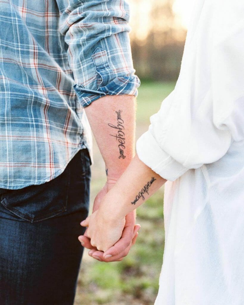 The Dual Arm Agape Couple Tattoo