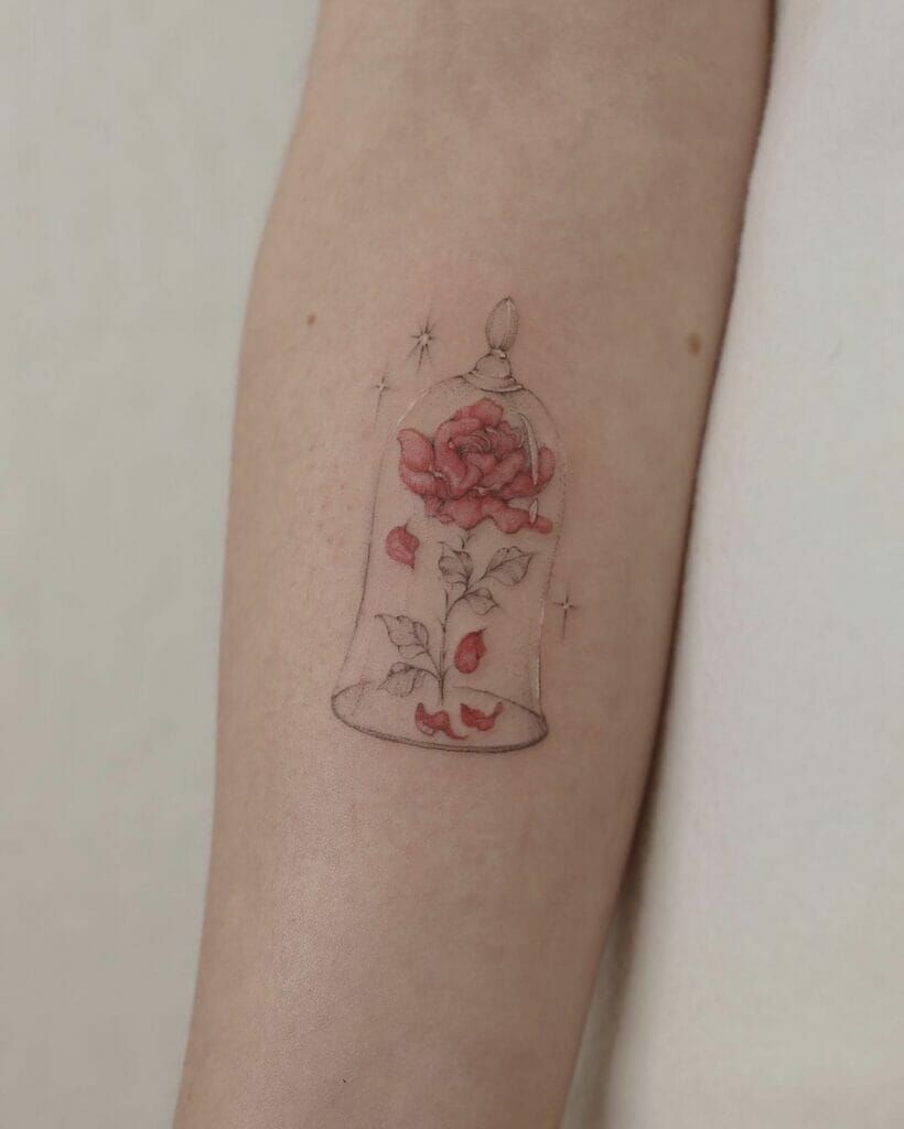 The Enchanted Red Rose Tattoo From Beauty And The Beast