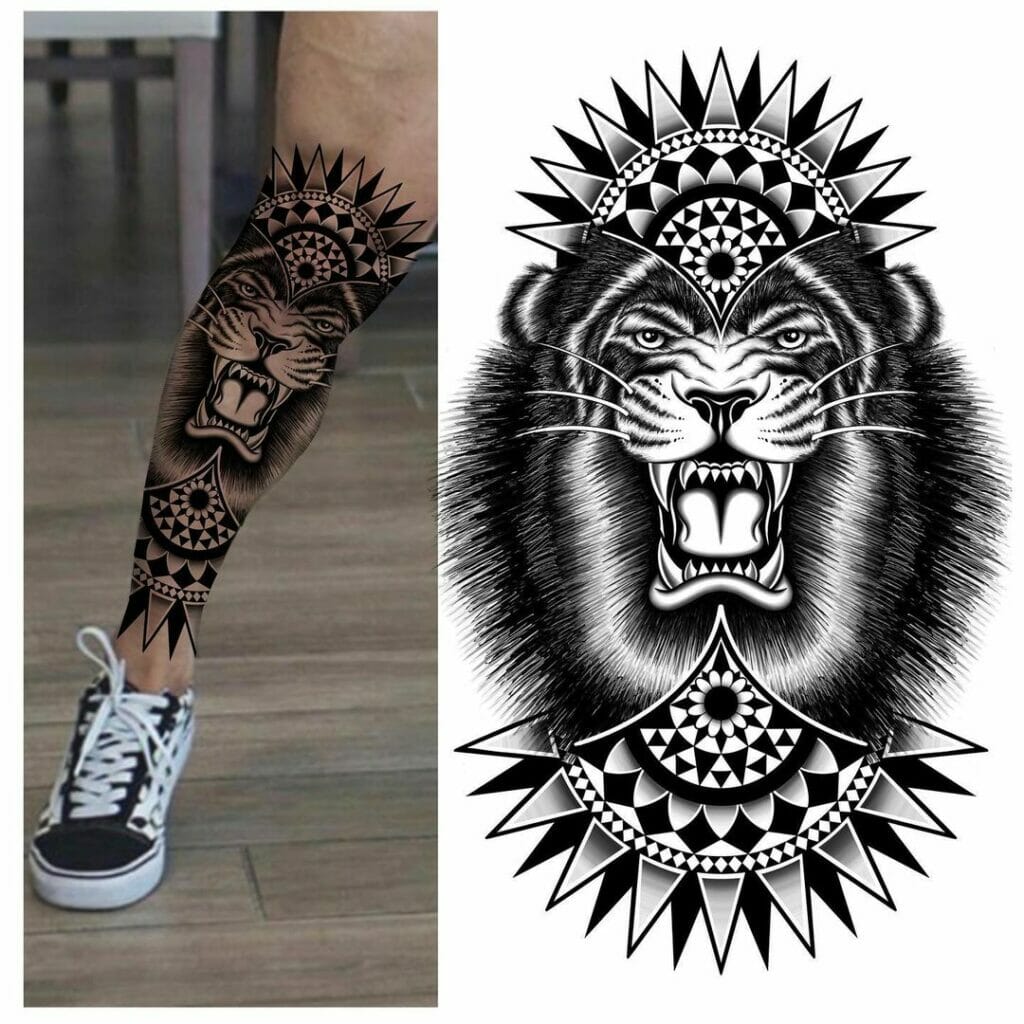 The Ethiopian Crowned Tribal Lion Tattoo