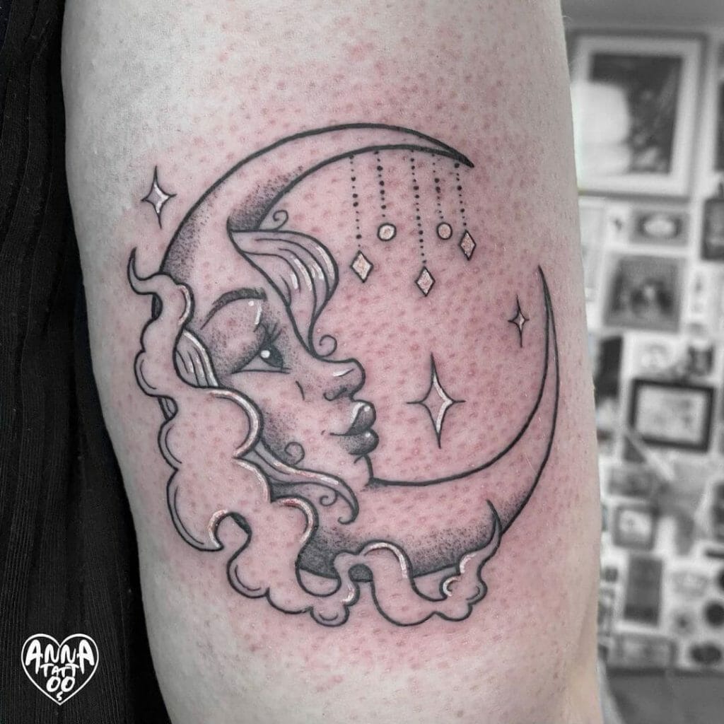 The Feminine Crescent Moon Tattoo