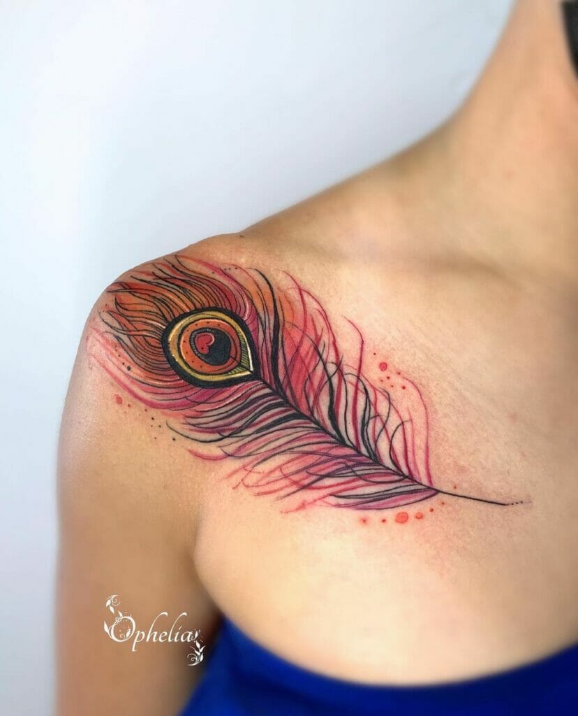 The Fiery Peacock Feather Tattoo