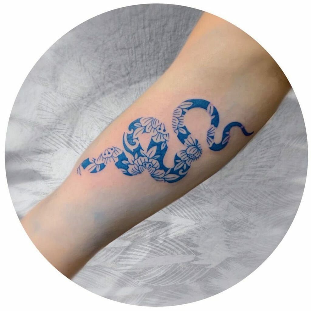 The Floral Snake In Blue