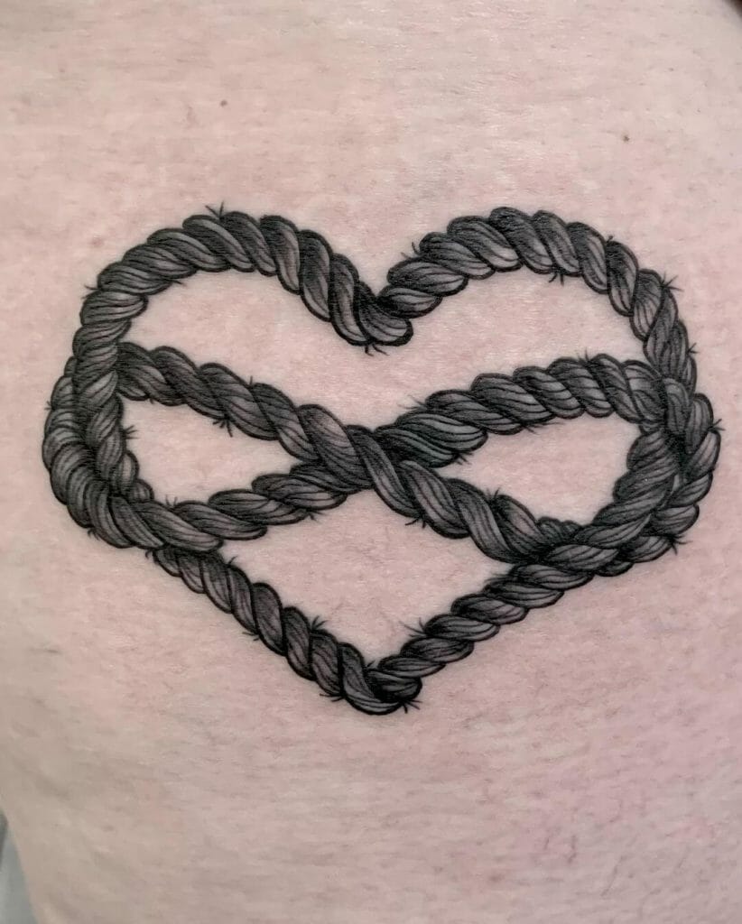 The Heart Tie-Up Rope Tattoo