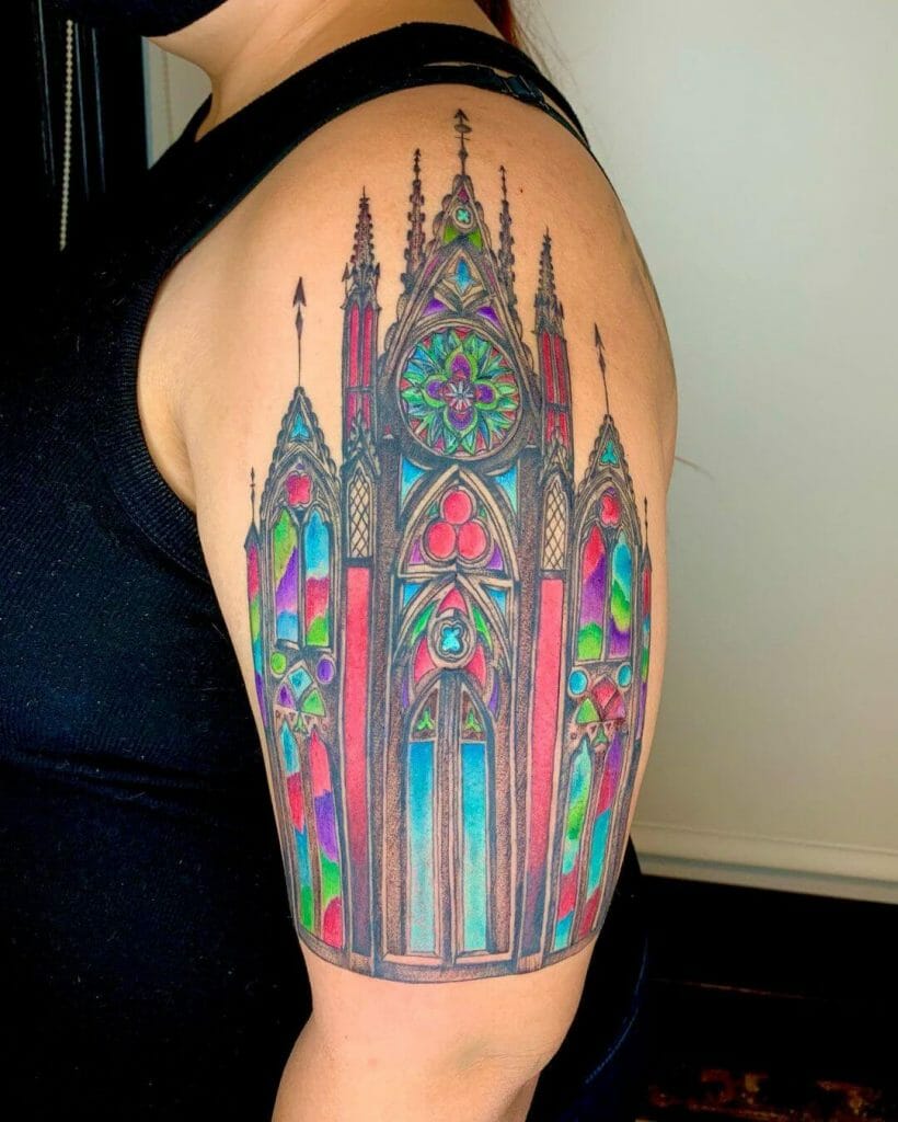 The Iridescent Stained Glass Window Tattoo