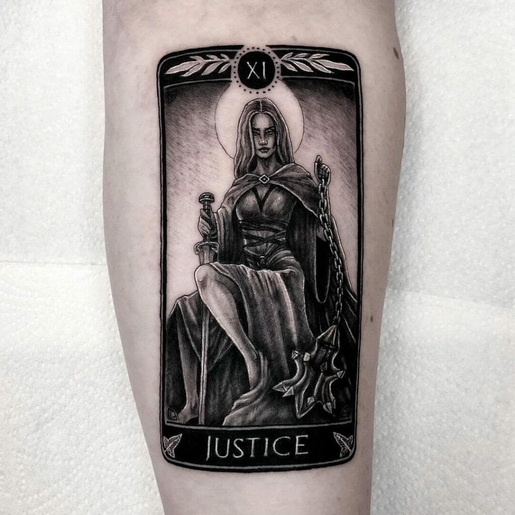 The Justice Card Tattoo