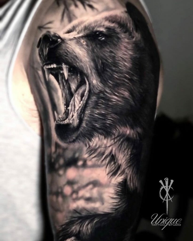 The Killer Bear Arm Tattoo