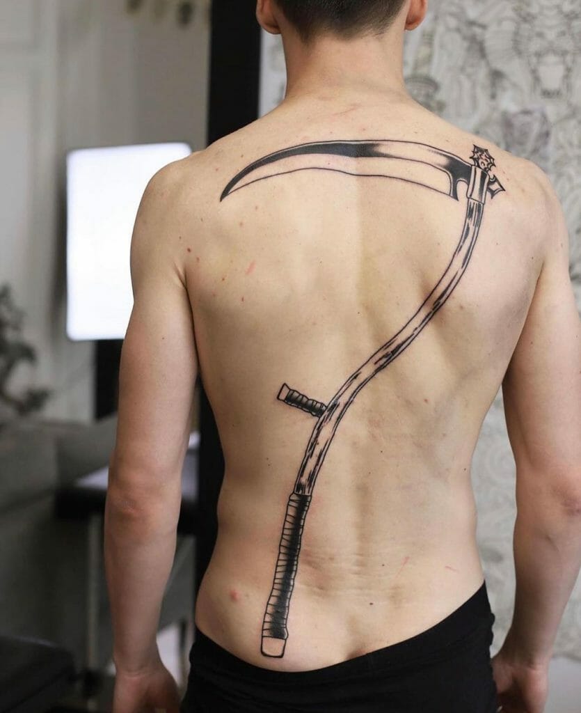 The Large-Scale Scythe Tattoo Back