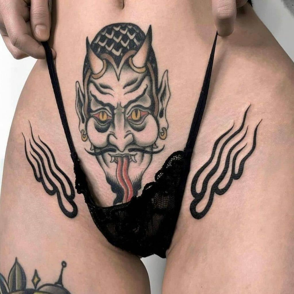 The Lower Abdomen Tattoo of Oni