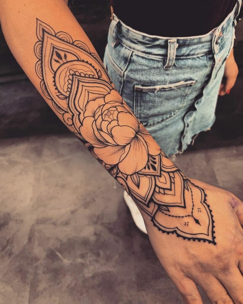 The Mandala Art Peony Tattoo