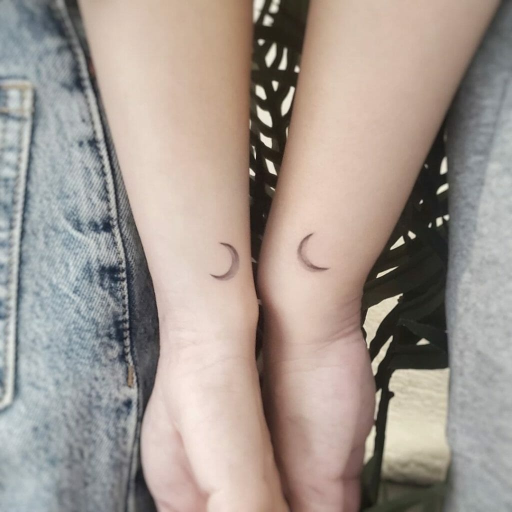 The Matching Crescent Moon Tattoos