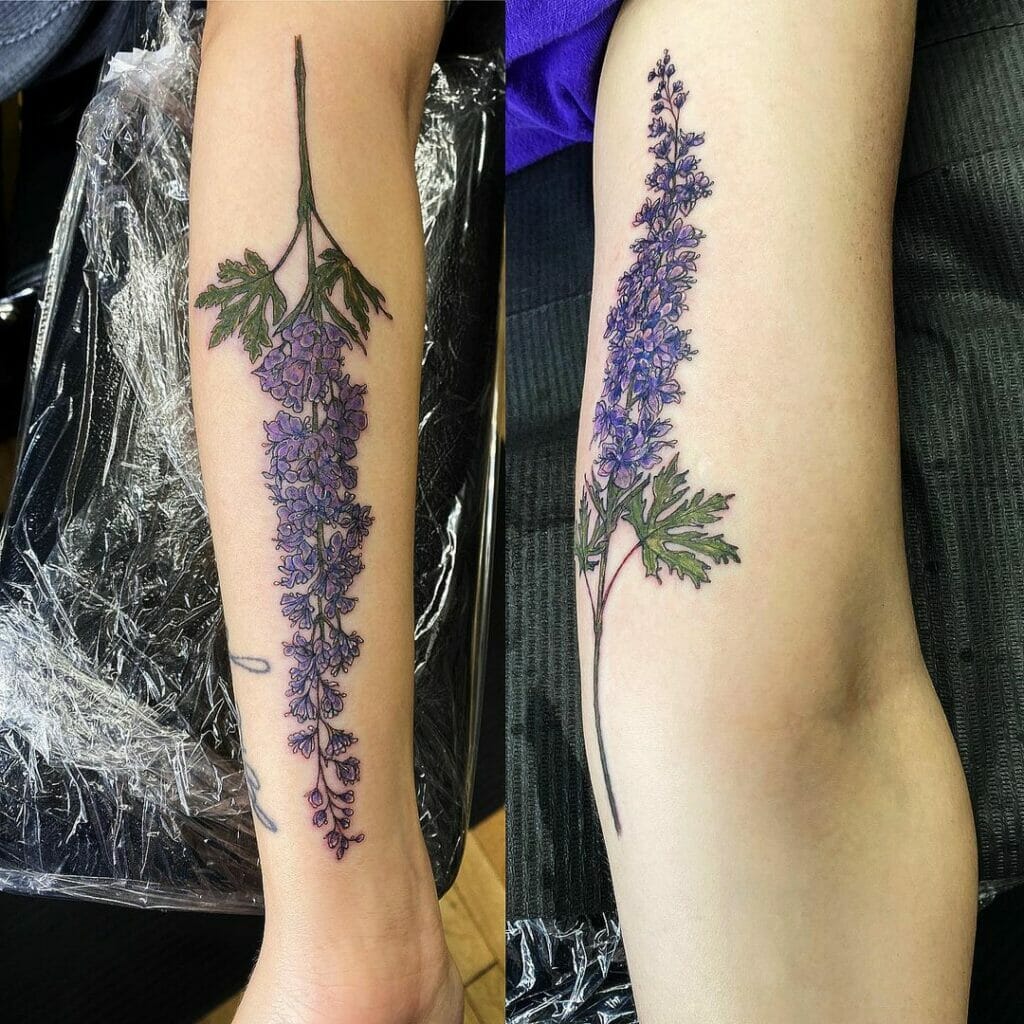 The Matching Delphinium Tattoos