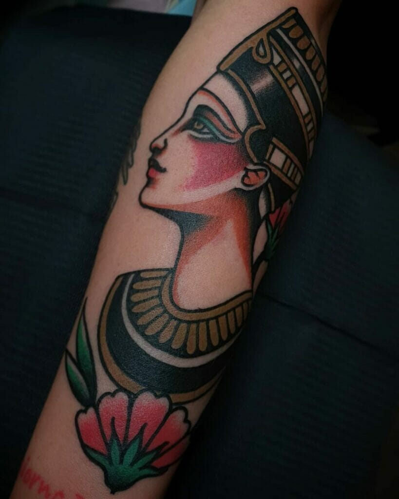 The Multicolored Queen Nefertiti Tattoo