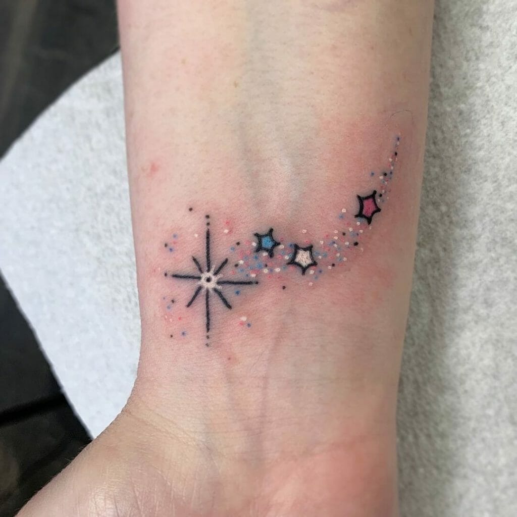 The Perfect Star Tattoo With Glittery Touch
