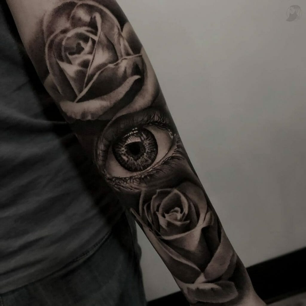 The Piercing Eye Rose Tattoo