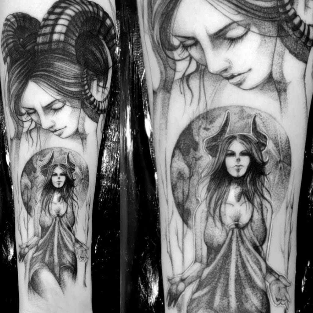 The Portrait Designs for a Succubus Tattoo