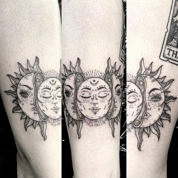 The Rebirth Sun And Moon Tattoo 1 585x585 