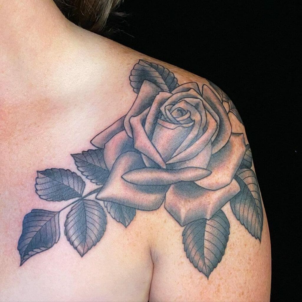 The Rose Portrait Shoulder Tattoo