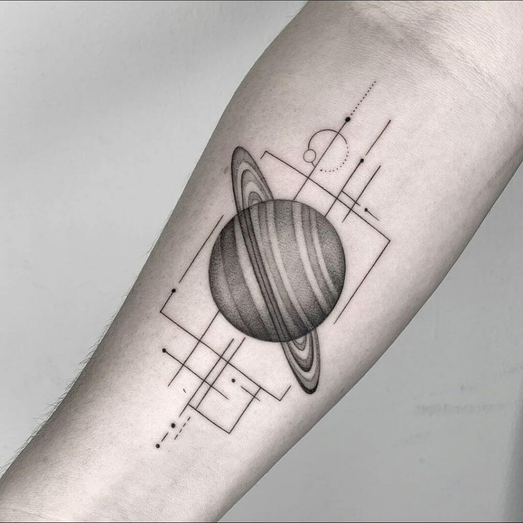 The Saturn Line Work Tattoo