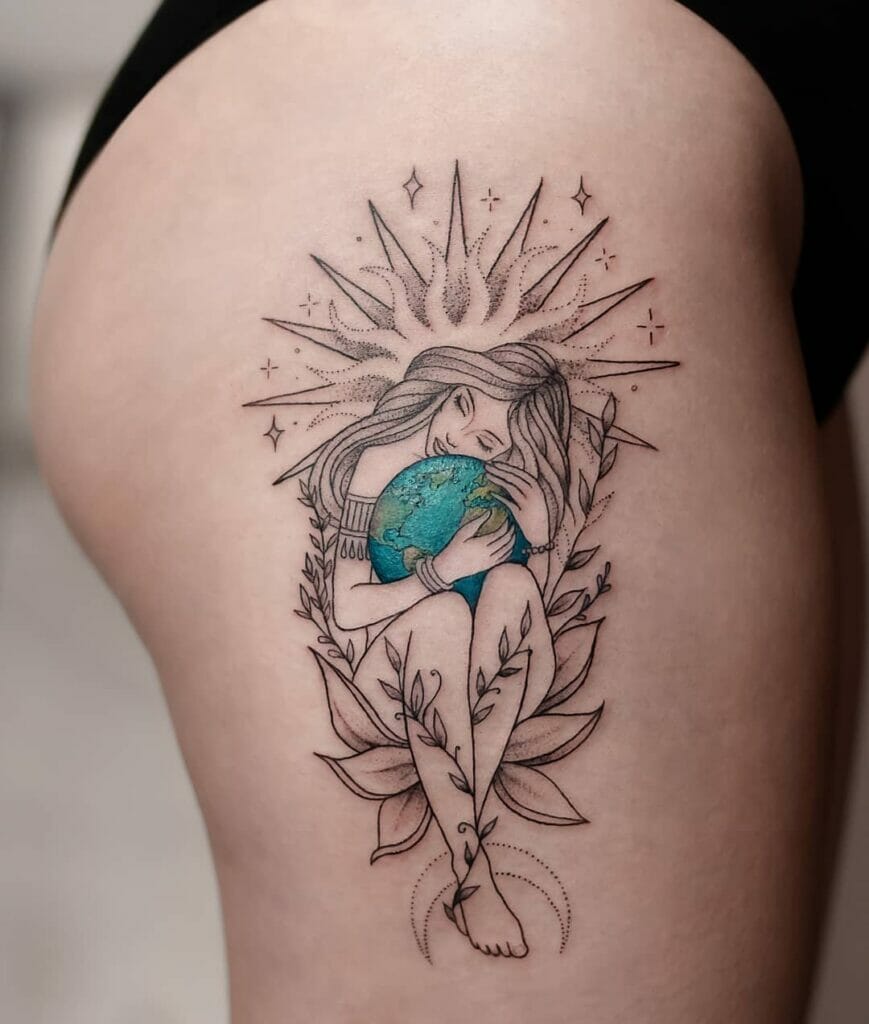 The 'Save The Earth' Mother Nature Tattoo