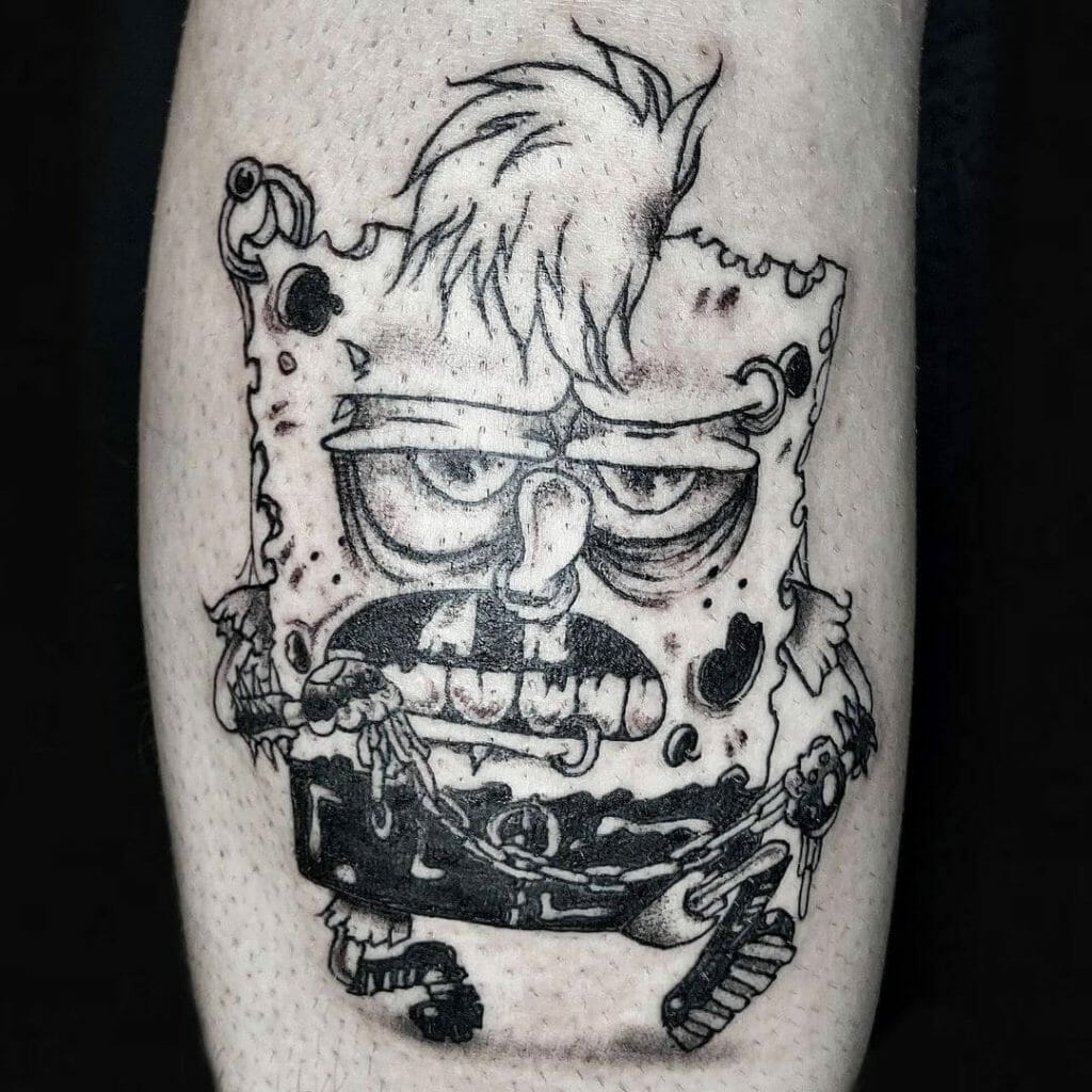 The Scary Spongebob X Zombie Tattoo