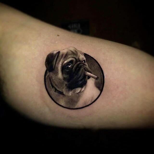 The Smoking Pug Tattoo For Your Daily Dose Of Sass