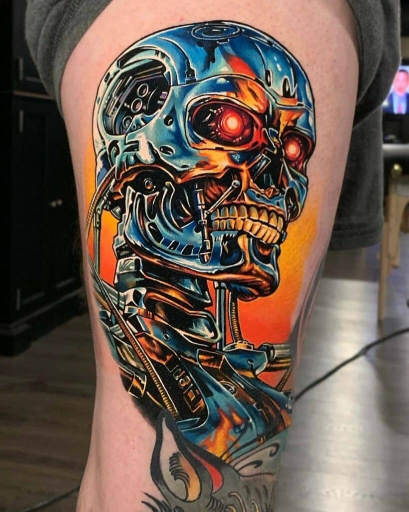 The T-800 Endoskeleton Head Terminator Tattoo