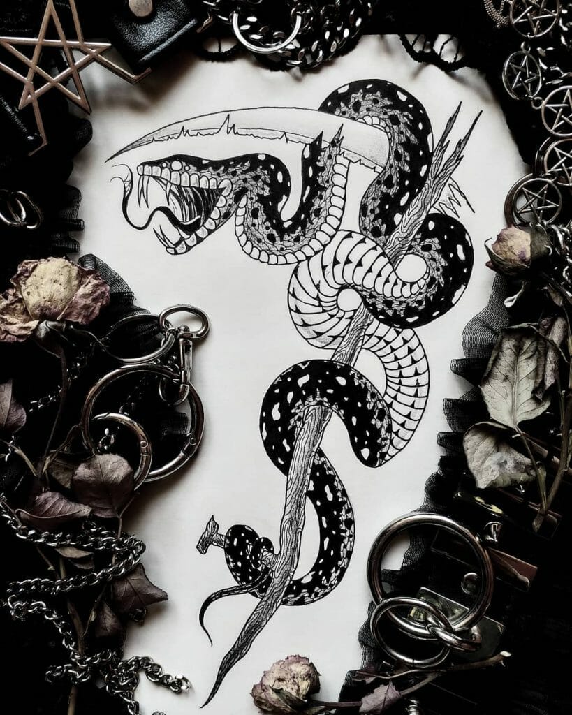 The Venom And Scythe Tattoo