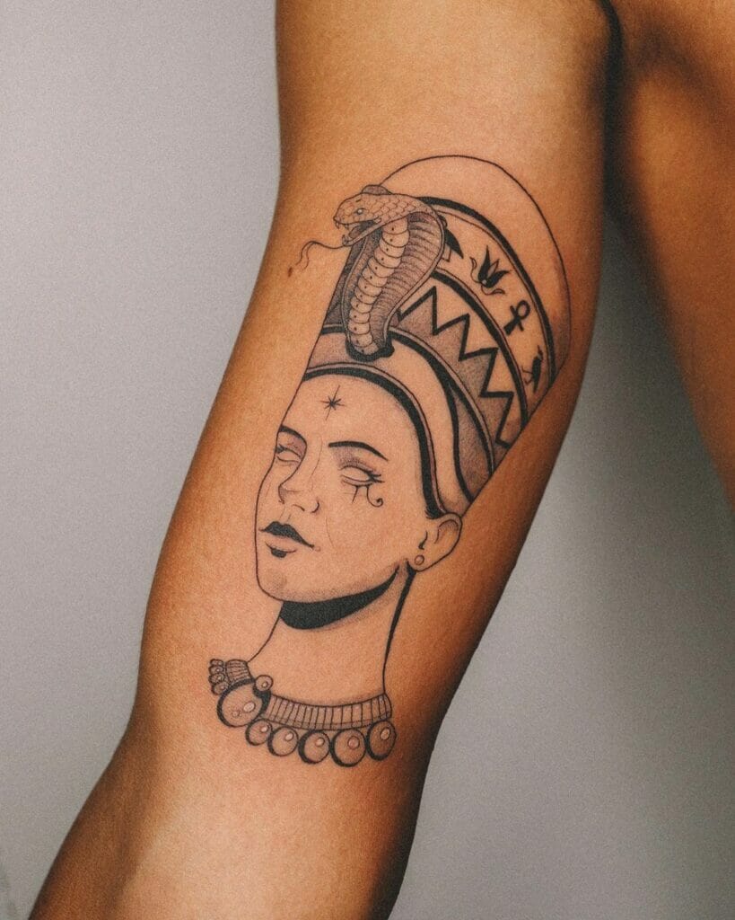 The White and Black Eye of Ra x Nefertiti Tattoo