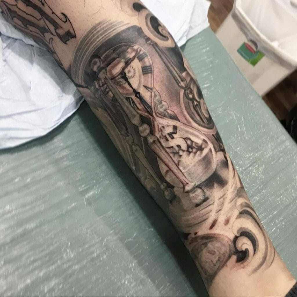 Time Is Money Hourglass Tattoo