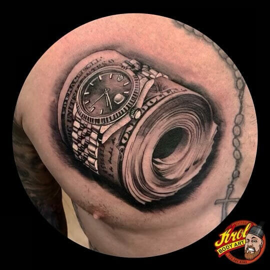 Time Is Money Watch Tattoo