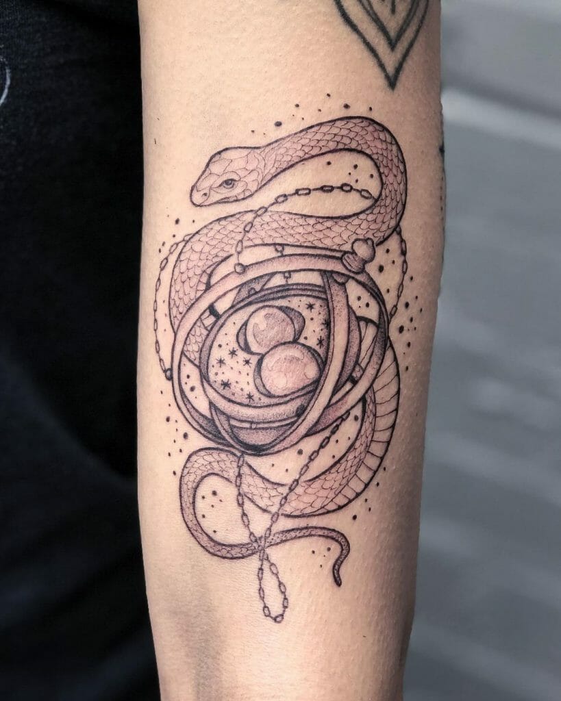 Time Turner Slytherin Snake Tattoo