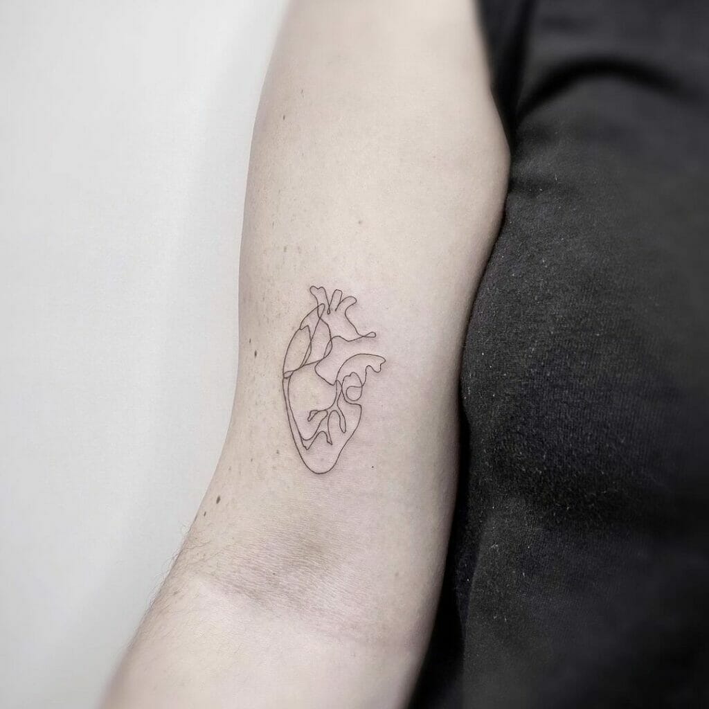 Tiny Heart Fine Line Tattoo
