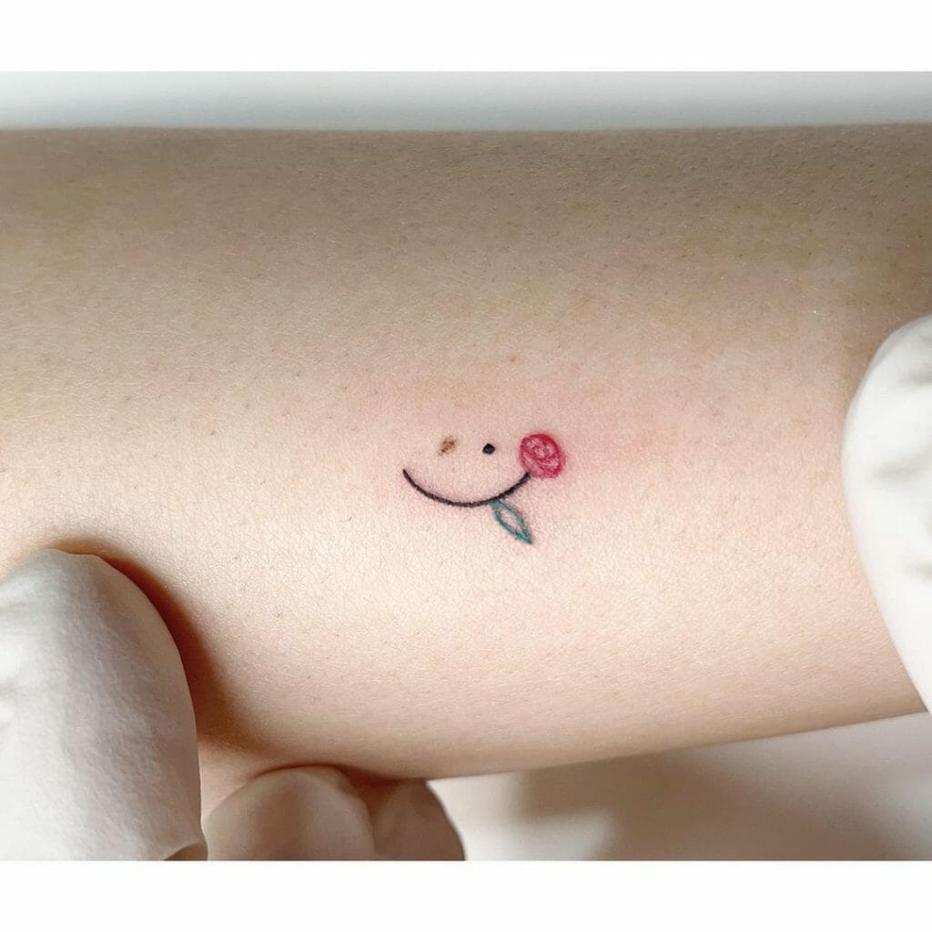 Tiny Rose Forearm Tattoo