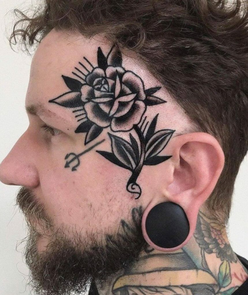 Traditional Black Rose Tattoo On Hand