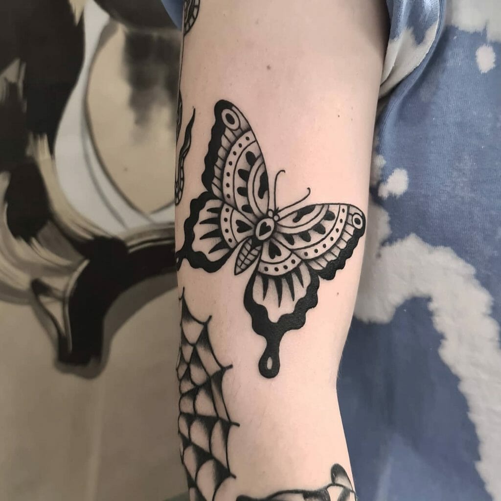 Traditional Butterfly Tattoo Design