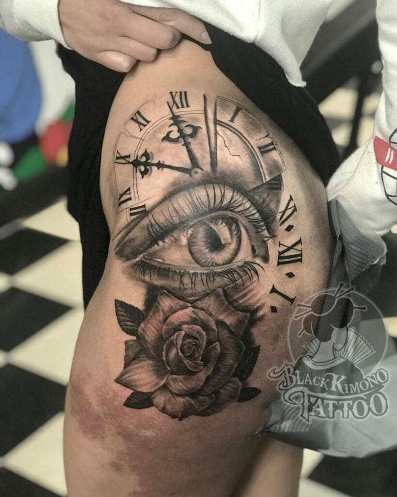 Traditional Eye With A Clock Design