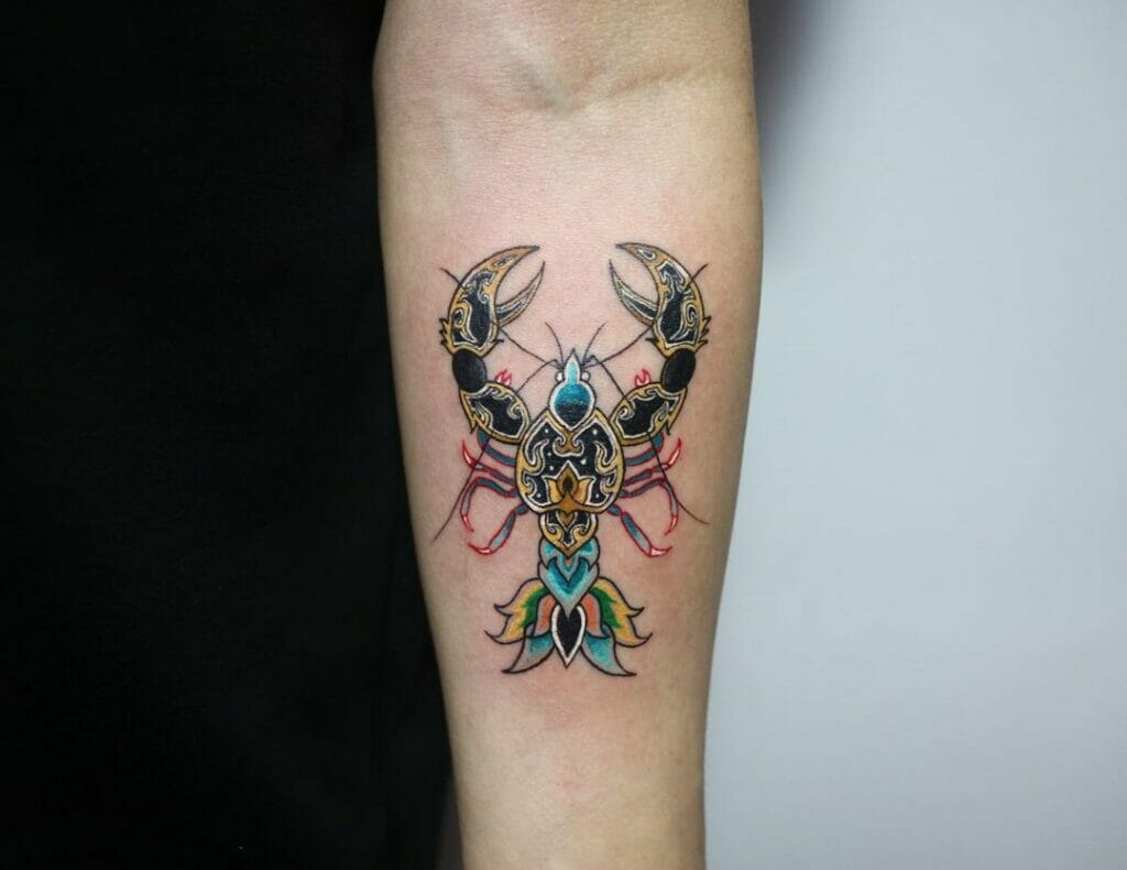 Traditional Lobster Tattoo