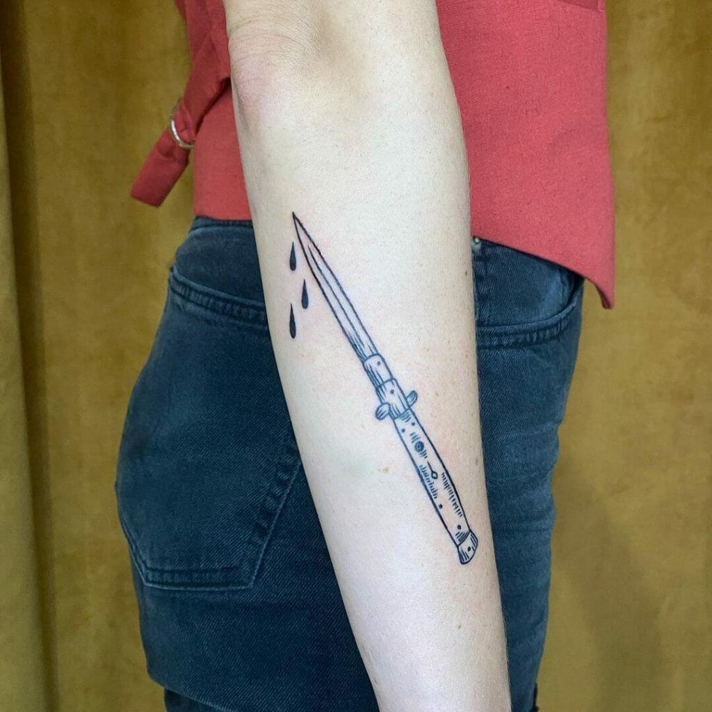 Traditional Switchblade Tattoo