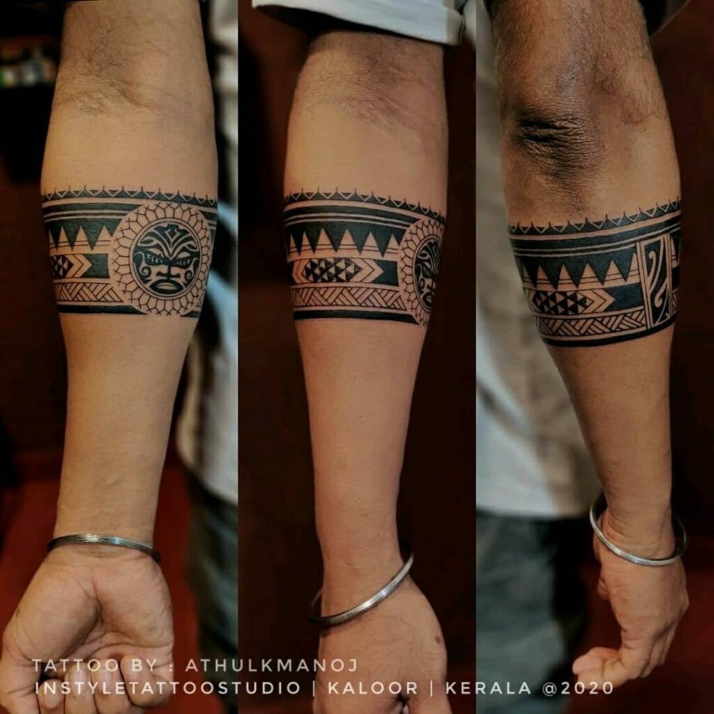 Tribal Armband Tattoo With Sun