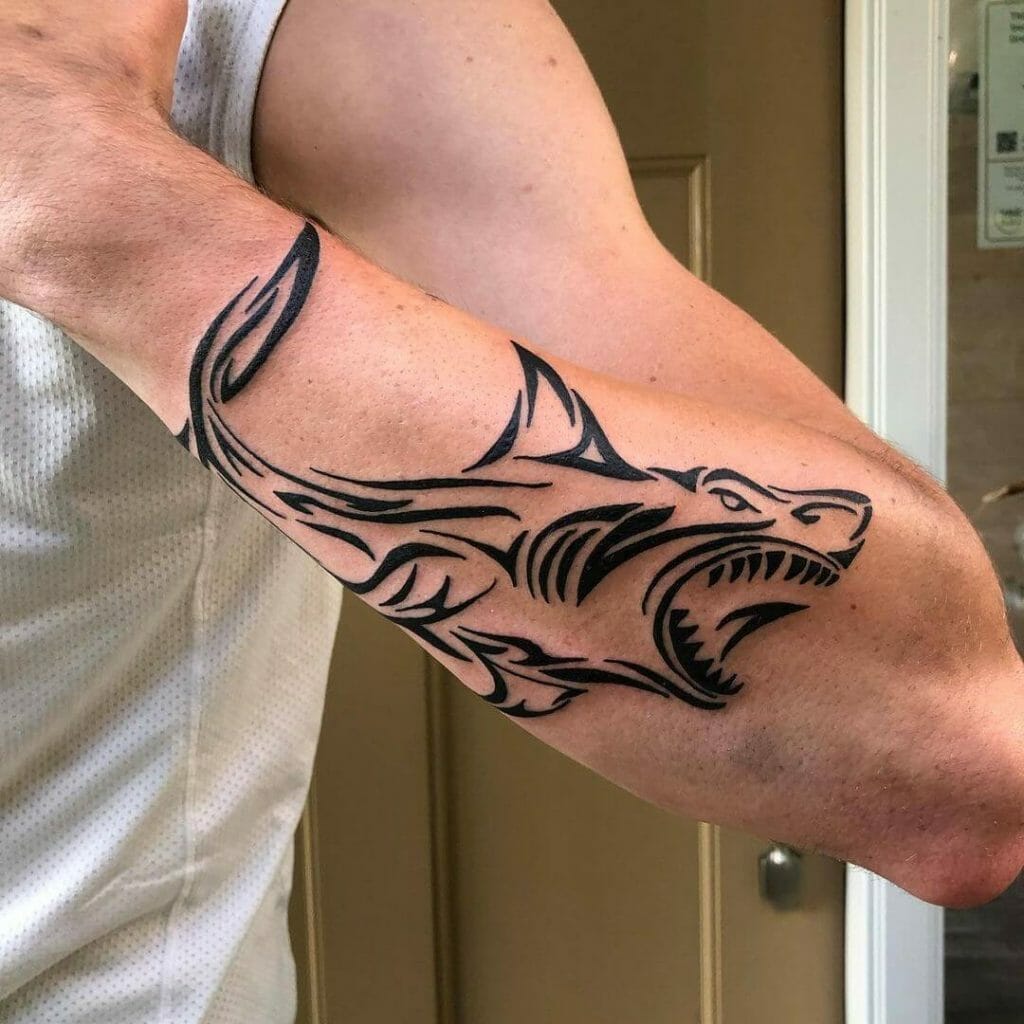 Tribal Shark Tattoo In Action