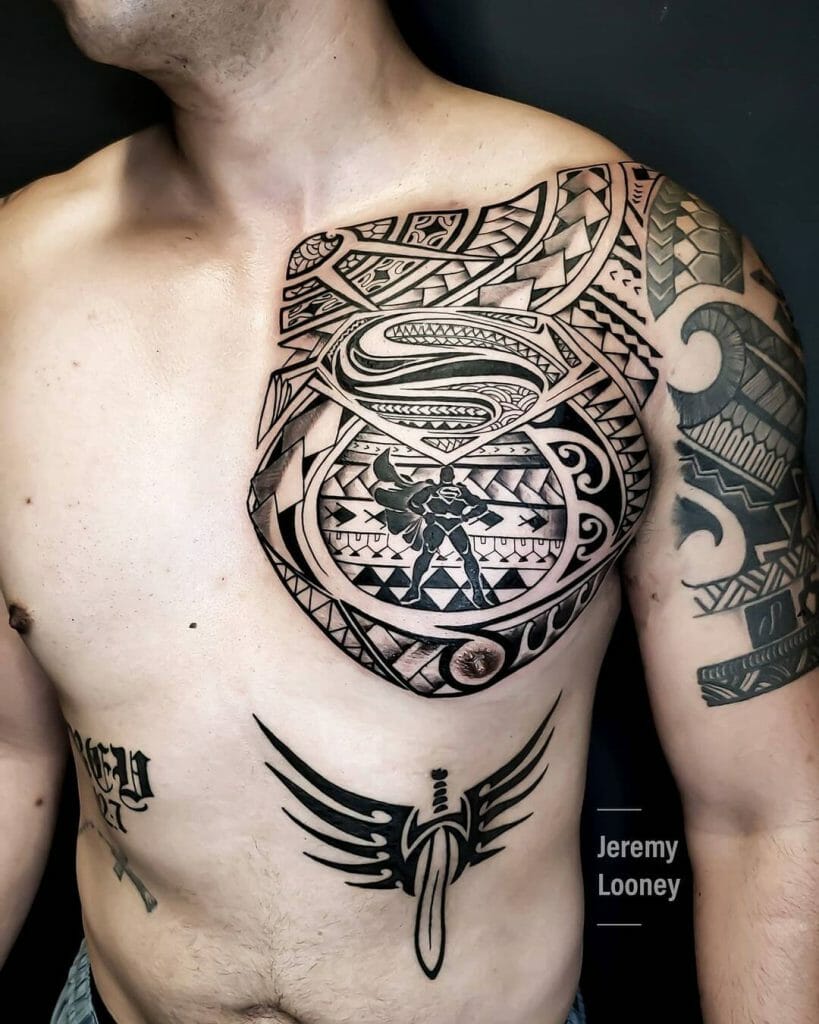 Tribal Superman Arm Tattoo Design
