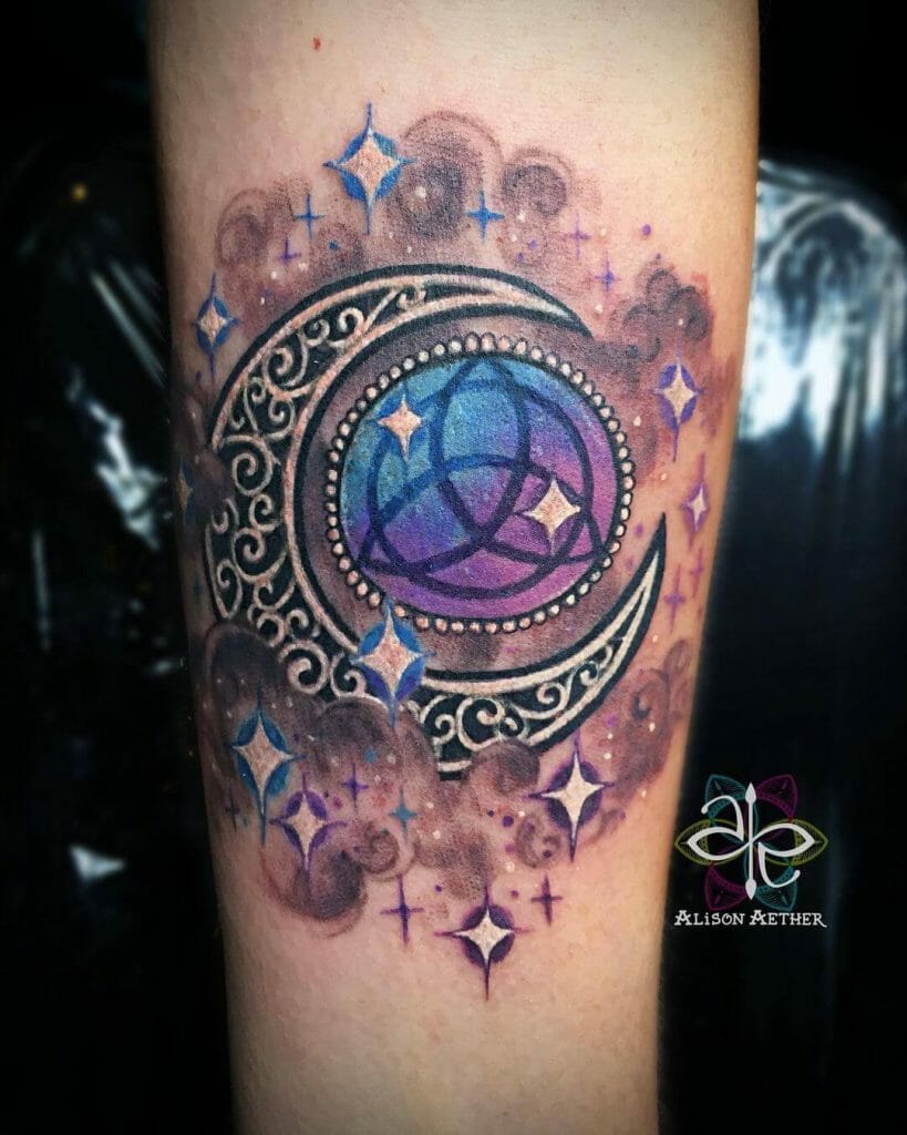 Triquetra Tattoo Of Celestial Bodies
