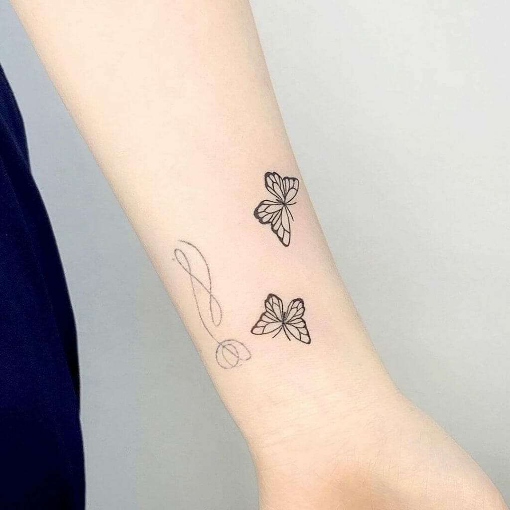 Twin Butterflies Signature Tattoo Design
