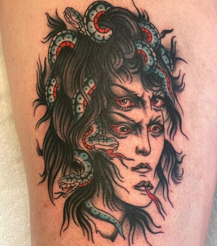 Two-Faced Medusa Tattoo Design