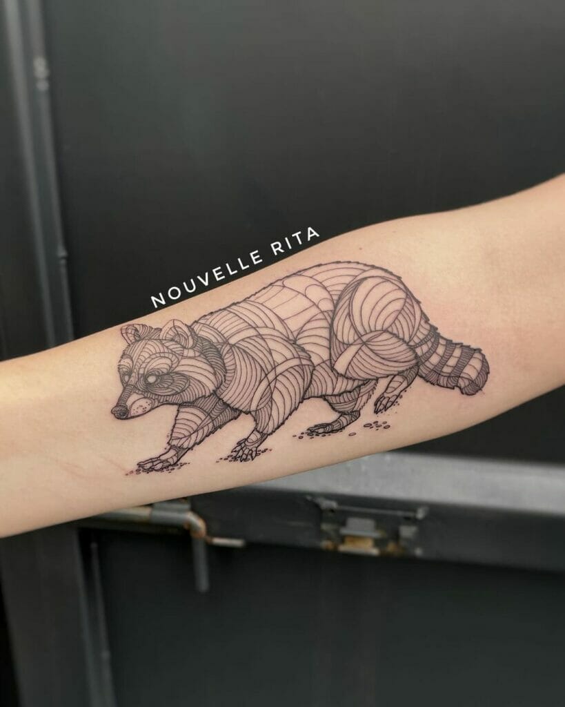 Unconventional Raccoon Figure Tattoo Designs For Men