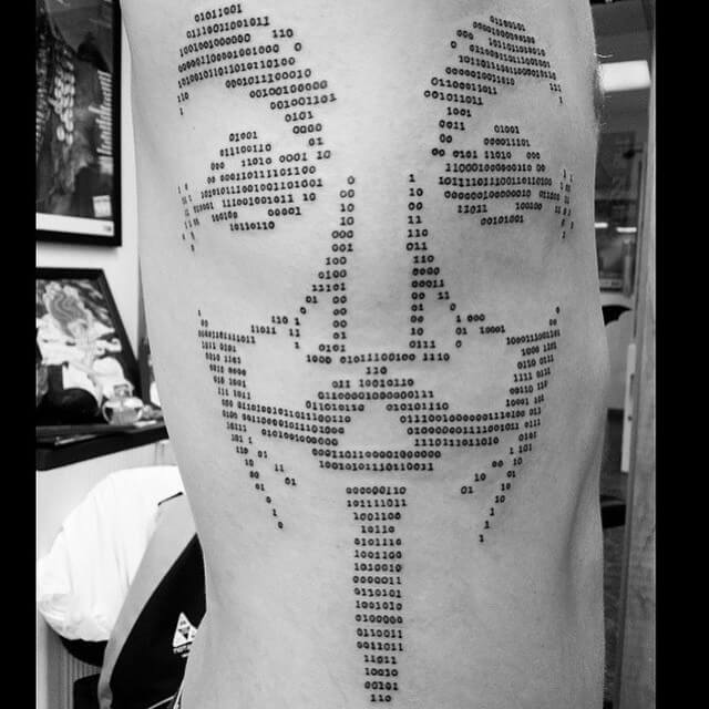 Vendetta Style Binary Tattoo