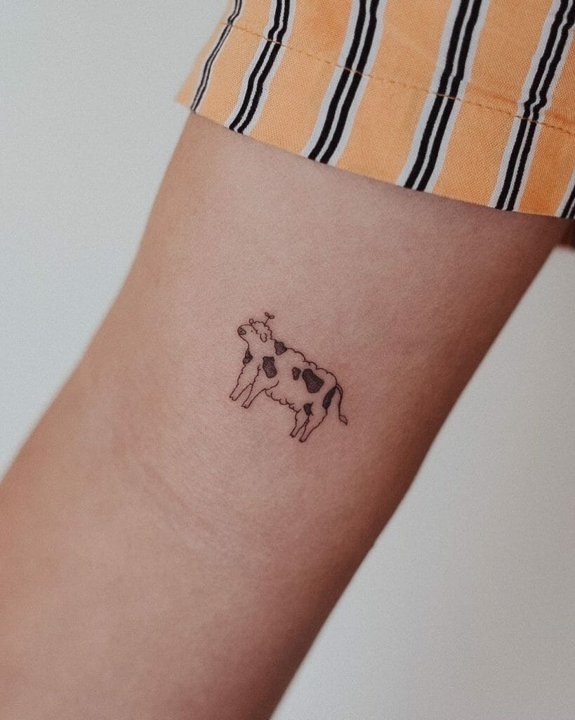 Very Small Cow Tattoo Design
