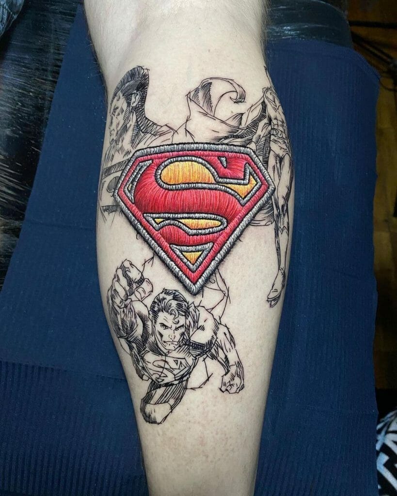 Visually Striking Superman Tattoo Idea
