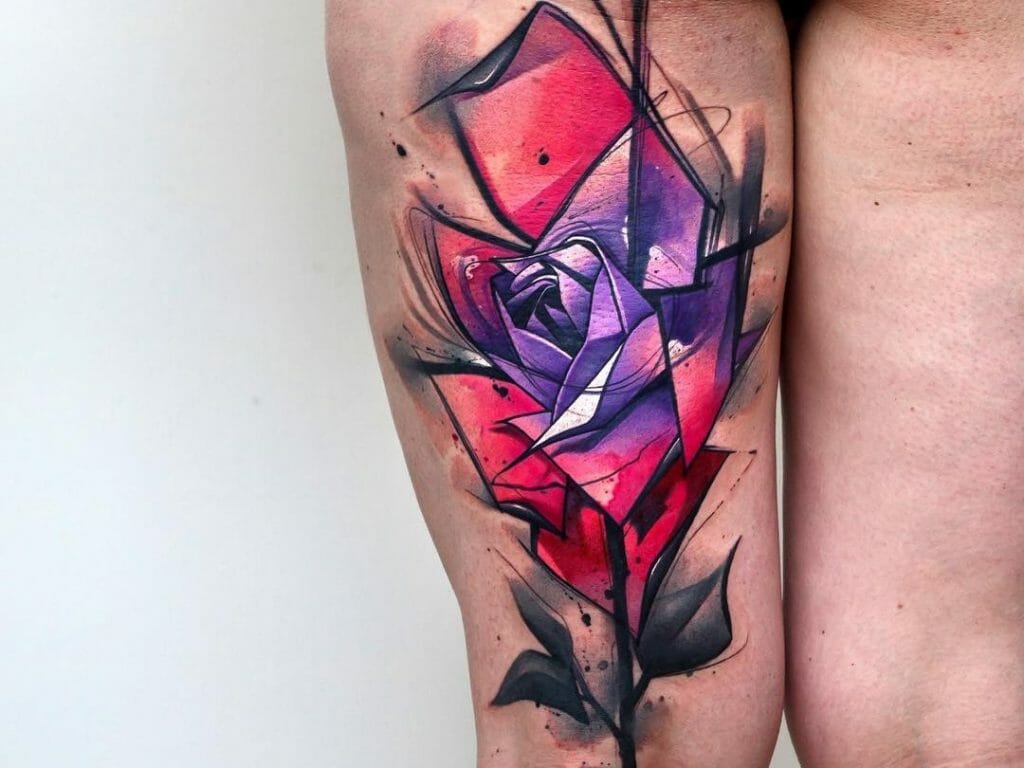 Watercolor Rose Tattoos